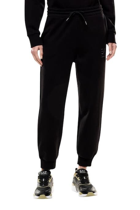 Kadın Tam Kalıp Lastik Paçalı Eşofman Altı - Siyah 