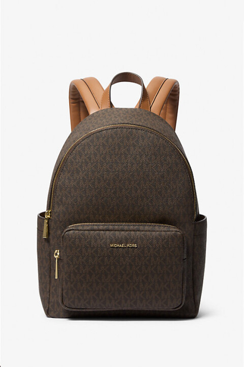 Kadın Tanner Orta Boy İmzalı Logo Sırt Çantası - Kahverengi 