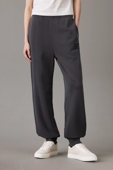 Kadın Terry Solmuş Pamuk Eşofman Altı - Siyah 