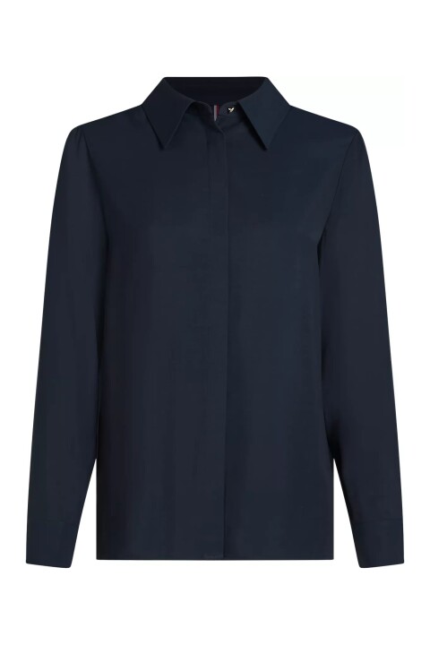 Kadın Th Altın Renk Düğmeli Gömlek - Lacivert 