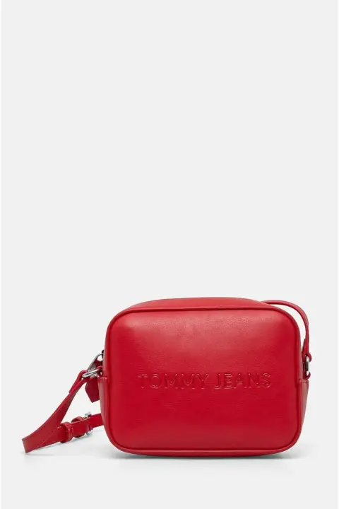 Kadın Th Kabartma Logolu Askılı Omuz Çantası - Kırmızı 