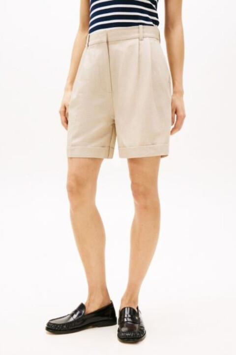 Kadın Th Linen Mix Şort - Bej 