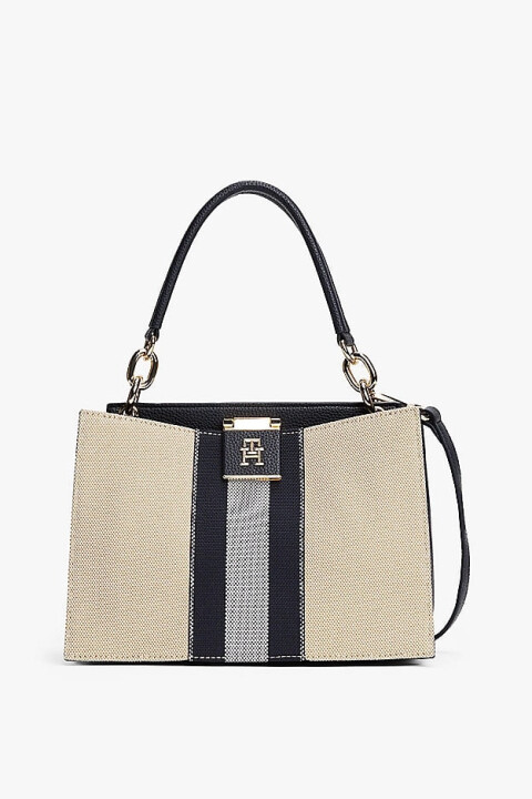 Kadın Th Mini Tote Canvas Omuz Çantası - Lacivert 