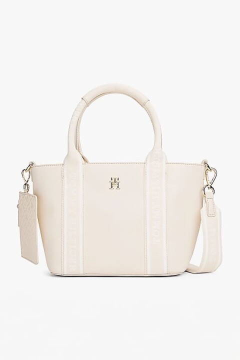 Kadın Th Mini Tote Omuz Çantası - Krem 