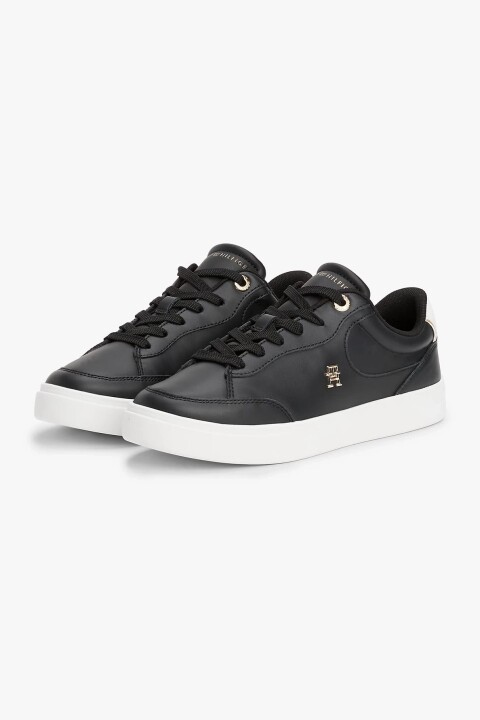 Kadın Th Monogram Court Sneaker - Siyah 