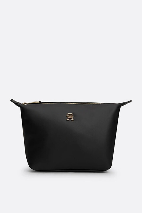 Kadın Th Monogram Fermuarlı Makyaj Çantası - Siyah 