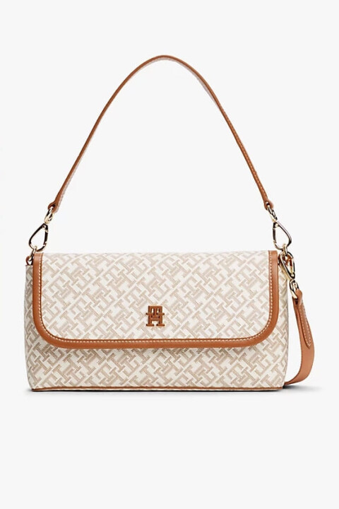 Kadın Th Monoplay Kapaklı Çapraz El Çantası - Krem 