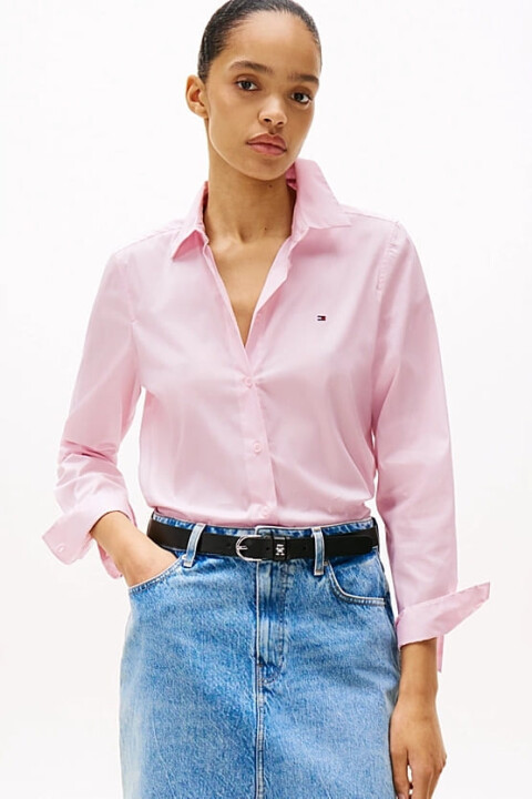 Kadın Th Poplin Regular Gömlek - Pembe 