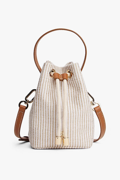Kadın Th Premium Beach Bucket El Çantası - Krem 