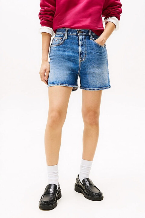 Kadın Th Regular Denim Mom Şort - Mavi 