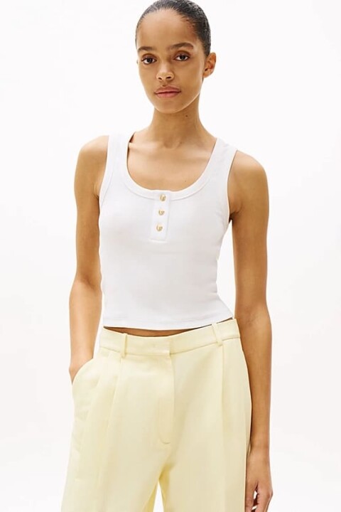 Kadın Th Slim Henley T-Shirt - Ekru 