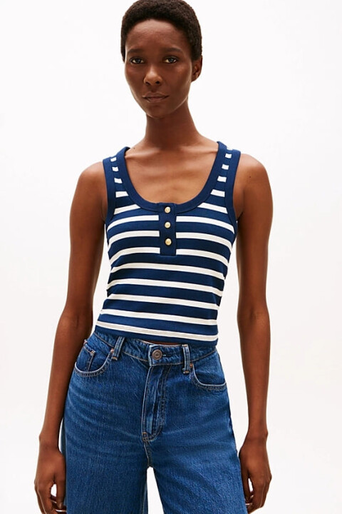 Kadın Th Slim Henley T-Shirt - Lacivert 