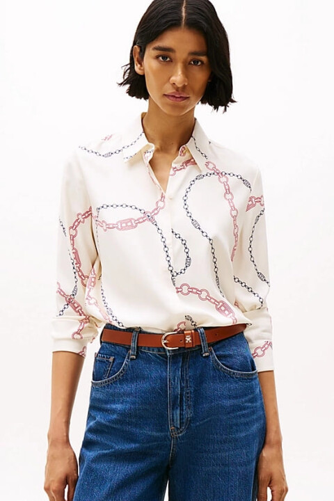 Kadın Th Viskon Rahat Gömlek - Beyaz 