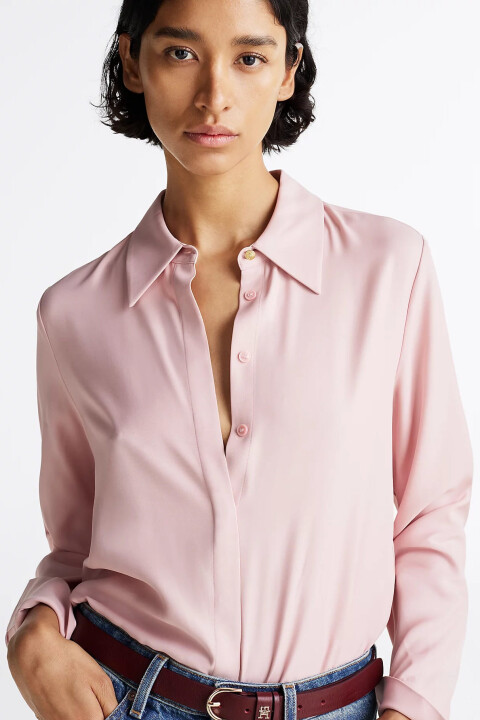 Kadın Th Viskon Rahat Gömlek - Pembe 