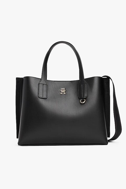 Kadın Th Webbing Strap Tote El Çantası - Siyah 