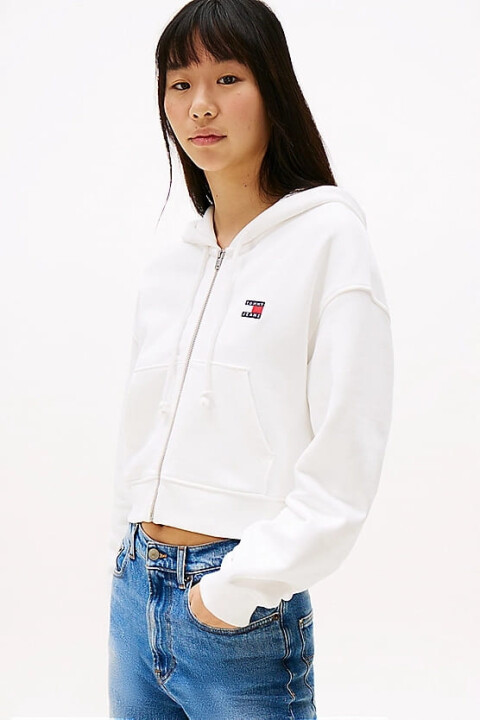 Kadın Tjw Badge Fermuarlı Sweatshirt - Ekru 