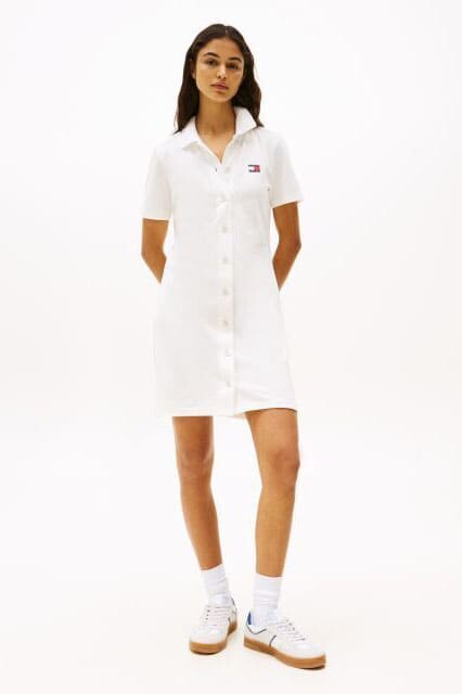 Kadın Tjw Badge Pique Polo Elbise - Ekru 