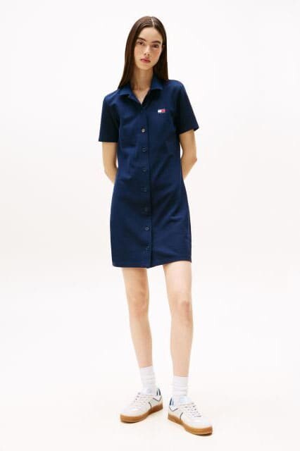 Kadın Tjw Badge Pique Polo Elbise - Lacivert 