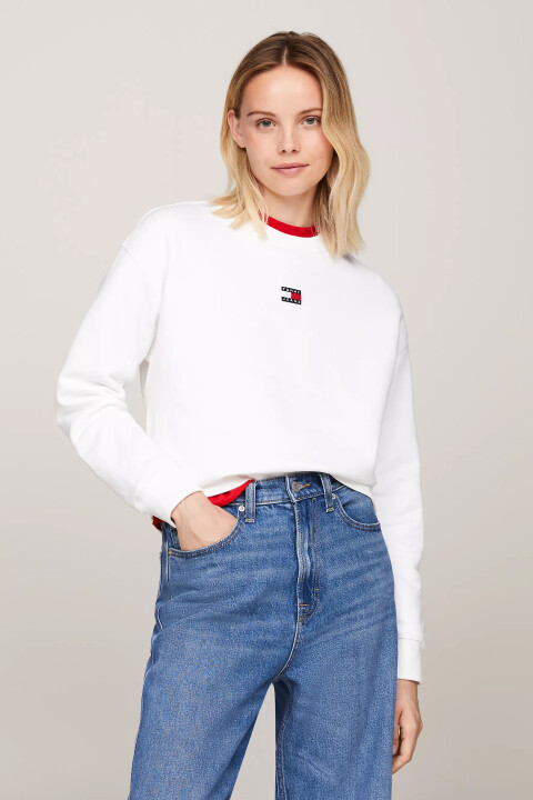 Kadın Tjw Bxy Badge Crew Ext Sweatshirt-Beyaz 
