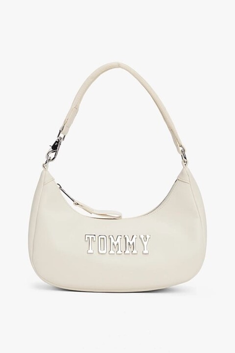 Kadın Tjw Metal Logo Omuz Çantası - Ekru 