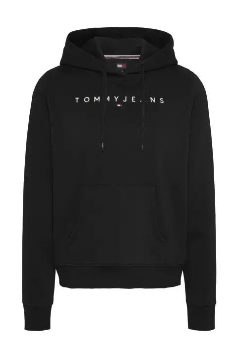 Kadın Tjw Reg Linear Kapüşonlu Sweatshirt - Siyah 