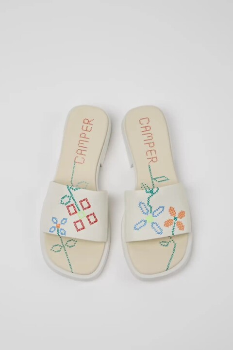 Kadın TWS Deri Sandalet - Beyaz 