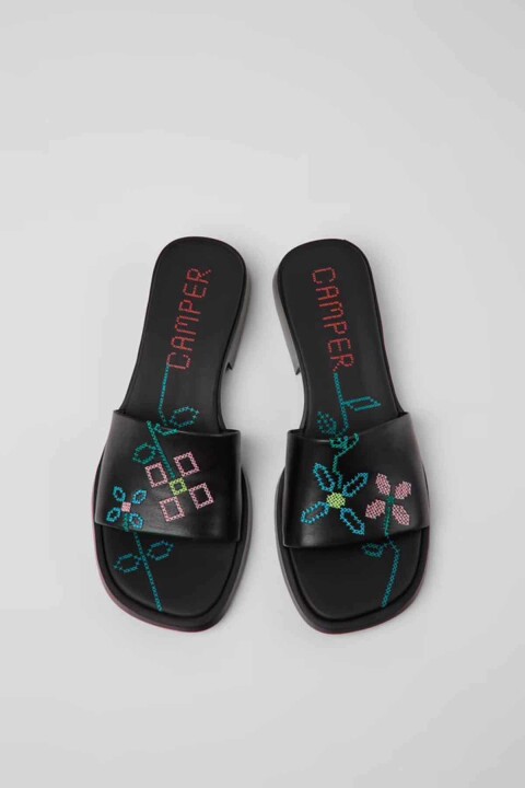 Kadın TWS Deri Sandalet - Siyah 