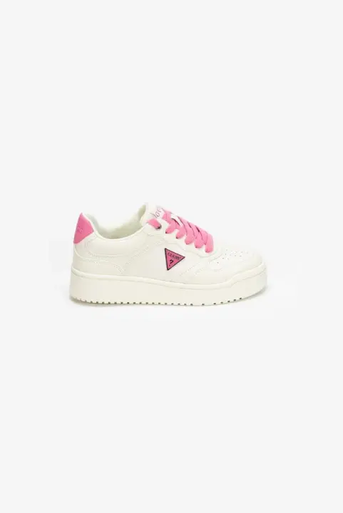 Kadın Üçgen Logolu Sneaker Ayakkabı - Beyaz Pembe 