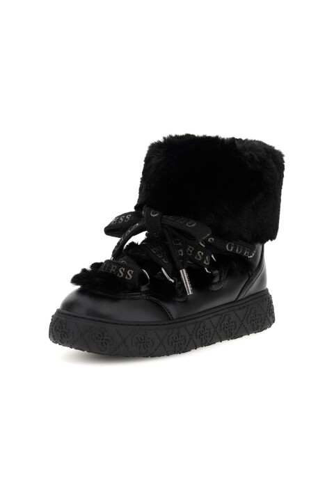 Kadın Unessa Kürk Detaylı Platform Bot - Siyah 