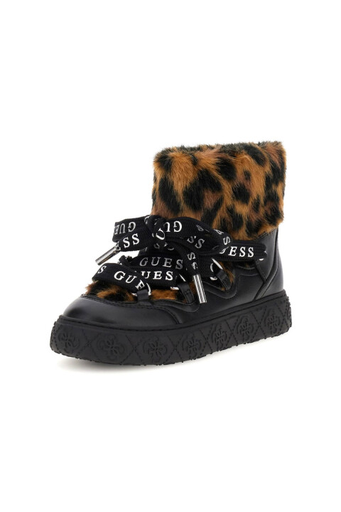 Kadın Unessa Leopar Desenli Kürk Detaylı Bot - Mix 