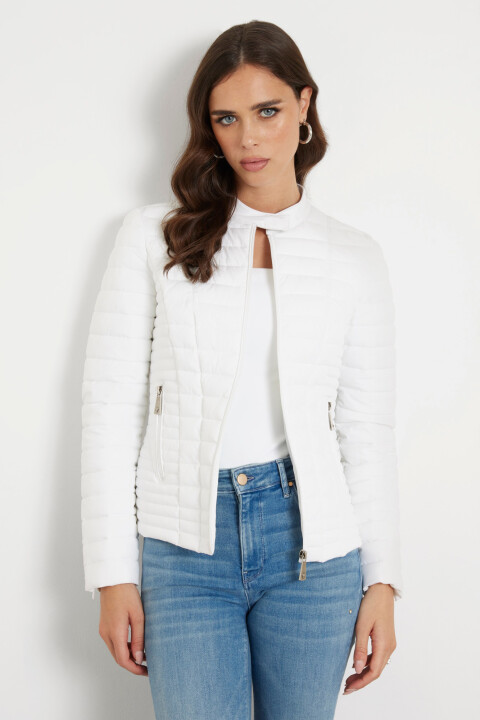 Kadın Vona Kapitone Şişme Mont - Beyaz 