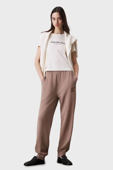 Kadın Washed Puff Eşofman Altı - Kahverengi 