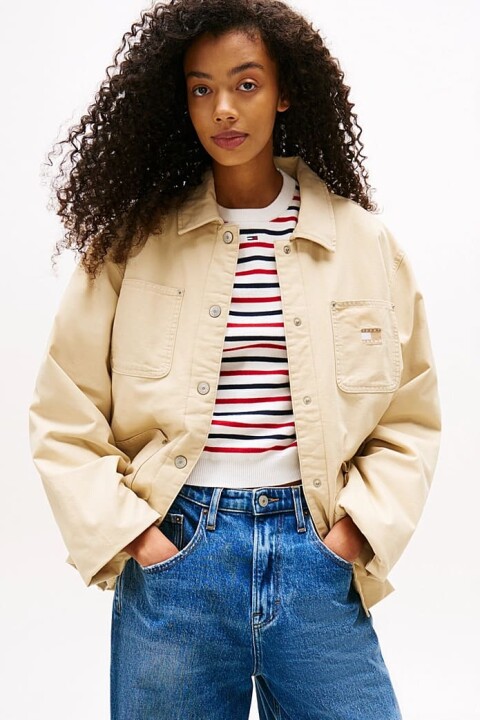 Kadın Yama Cepli İş Ceketi - Bej 