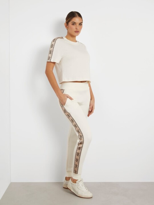 Kadın Yanı Logolu Jogger Pantolon-Krem 