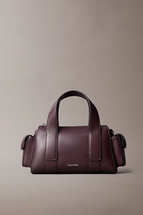 Kadın Yanları Cepli Çıkarılabilir Askılı El Çantası - Bordo 