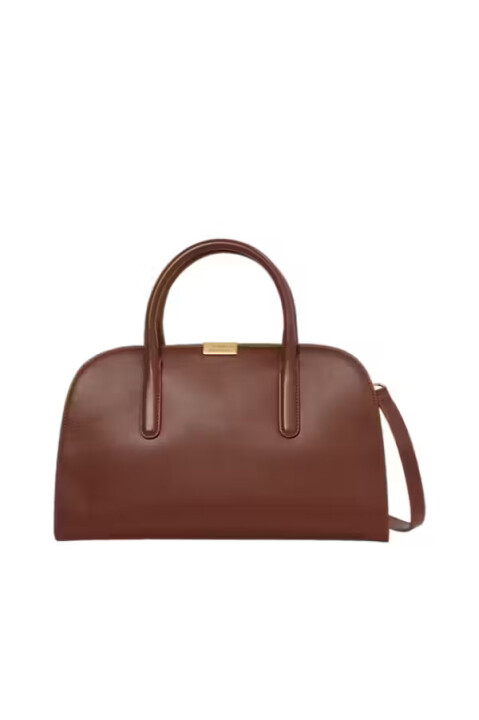 Kadın Yarım Ay Formlu El ve Omuz Çantası - Kahverengi 