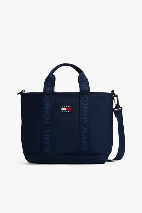 Kadın Yazı Şeritli Askılı Mini Tote Çanta - Lacivert - Tommy Hilfiger