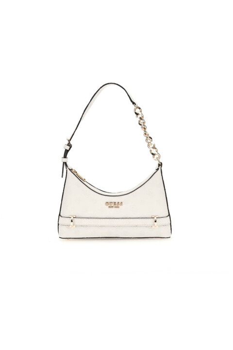 Kadın Zarela Top Fermuarlı Omuz Çantası - Beyaz 