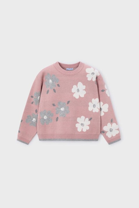 Kız Çocuk Jakarlı Kazak - Desenli 