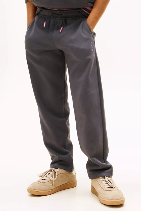 Kız Çocuk Beli Bağcıklı Yazı Logolu Eşofman Altı - Antrasit 