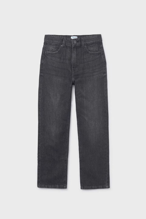 Kız Çocuk Bol Kesim 5 Cepli Jean Pantolon - Siyah 