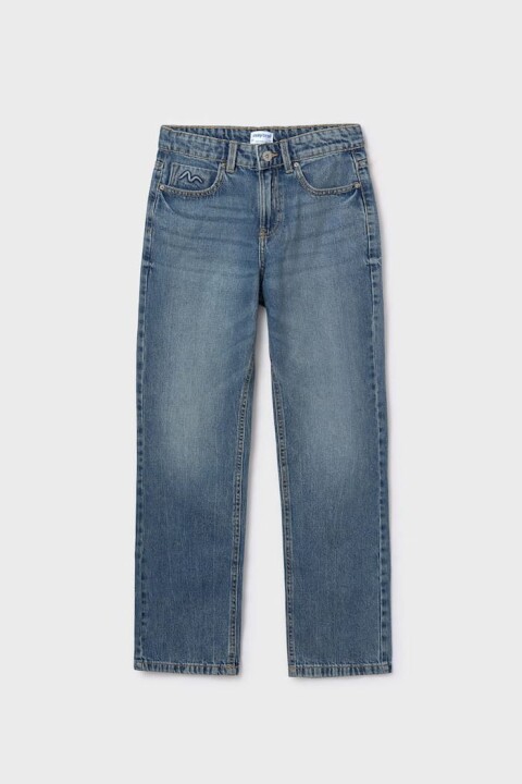 Kız Çocuk Bol Kesim Kot Pantolon - Mavi 