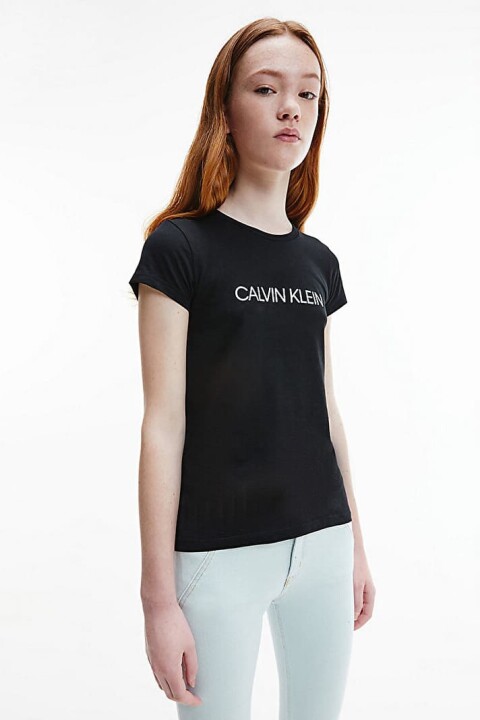 Kız Çocuk Ck İnstitutional Slim T-Shirt - Siyah 