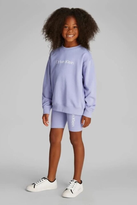Kız Çocuk Ck Şortlu Eşofman Takımı - Açık Mor 