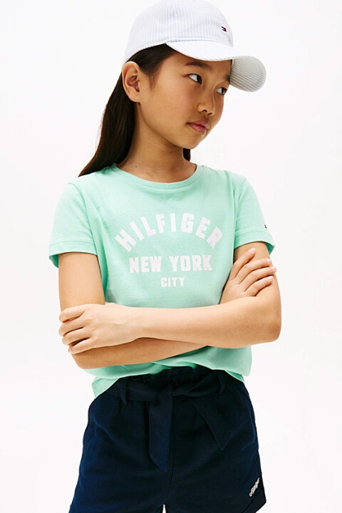 Kız Çocuk Hilfiger Graphic T-Shirt - Yeşil 