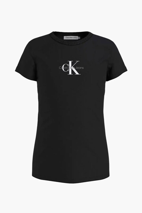 Kız Çocuk Micro Monogram T-Shirt - Siyah 