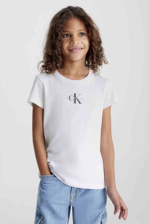 Kız Çocuk Micro Monogram Top T-Shirt - Beyaz 