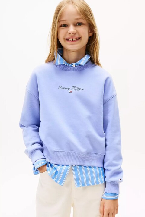 Kız Çocuk Regular Kalıp Nakış Logolu Sweatshirt - Lila 
