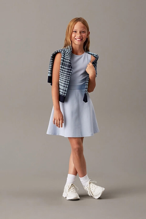 Kız Çocuk Slim Milano Kolsuz Elbise - Mavi 