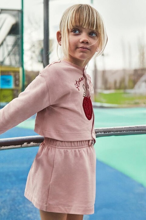 Kız Çocuk Sweatshirt Elbise – Pembe 